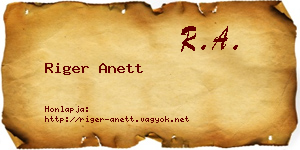 Riger Anett névjegykártya